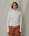 BASERANGE French bamboo fiber high collar T-shirt top soft and comfortable skin-friendly BAS-TOTN-BL-000-UNDYED